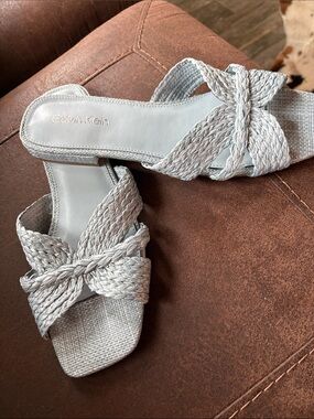 Calvin Klein Braided Knot Slide Sandals in Light blue size 10 new